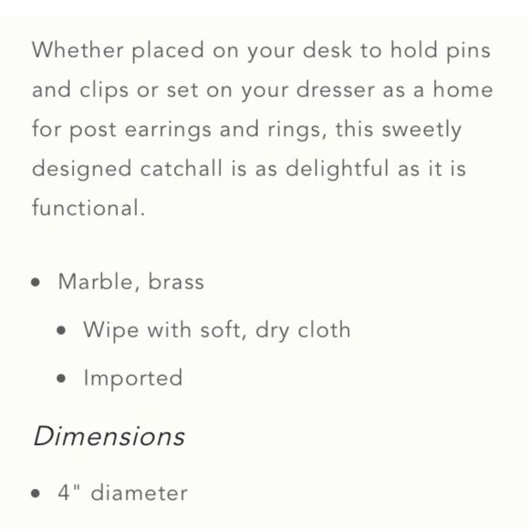 Anthropologie “D” Marble Mono Trinket Dish - Picture 7 of 7